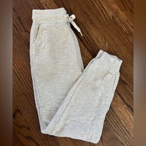 Aerie High Rise Waffle Knit Cream Joggers Size XS